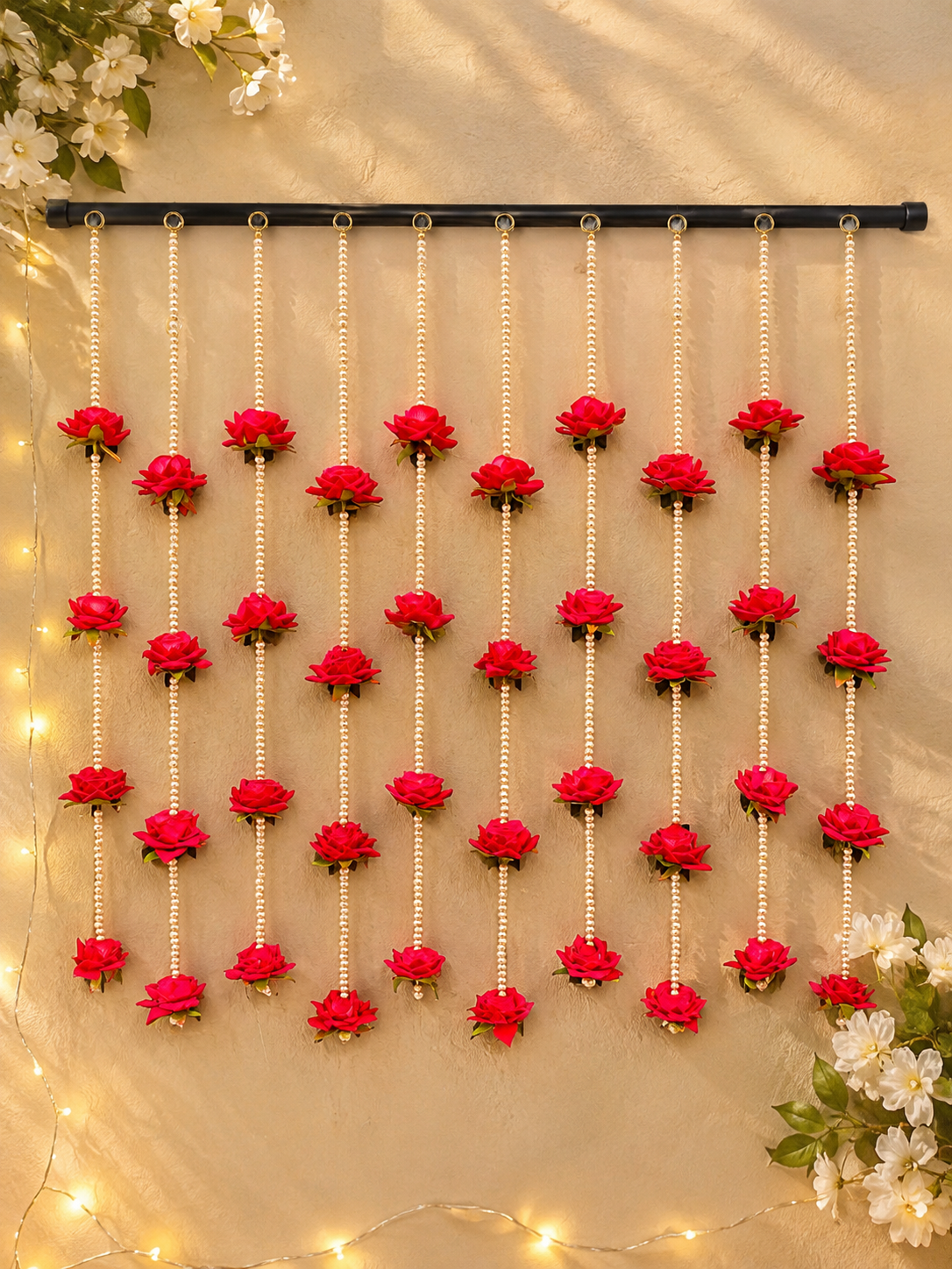 ROSE & PEARL HANGING- SET OF 10 (3ft)