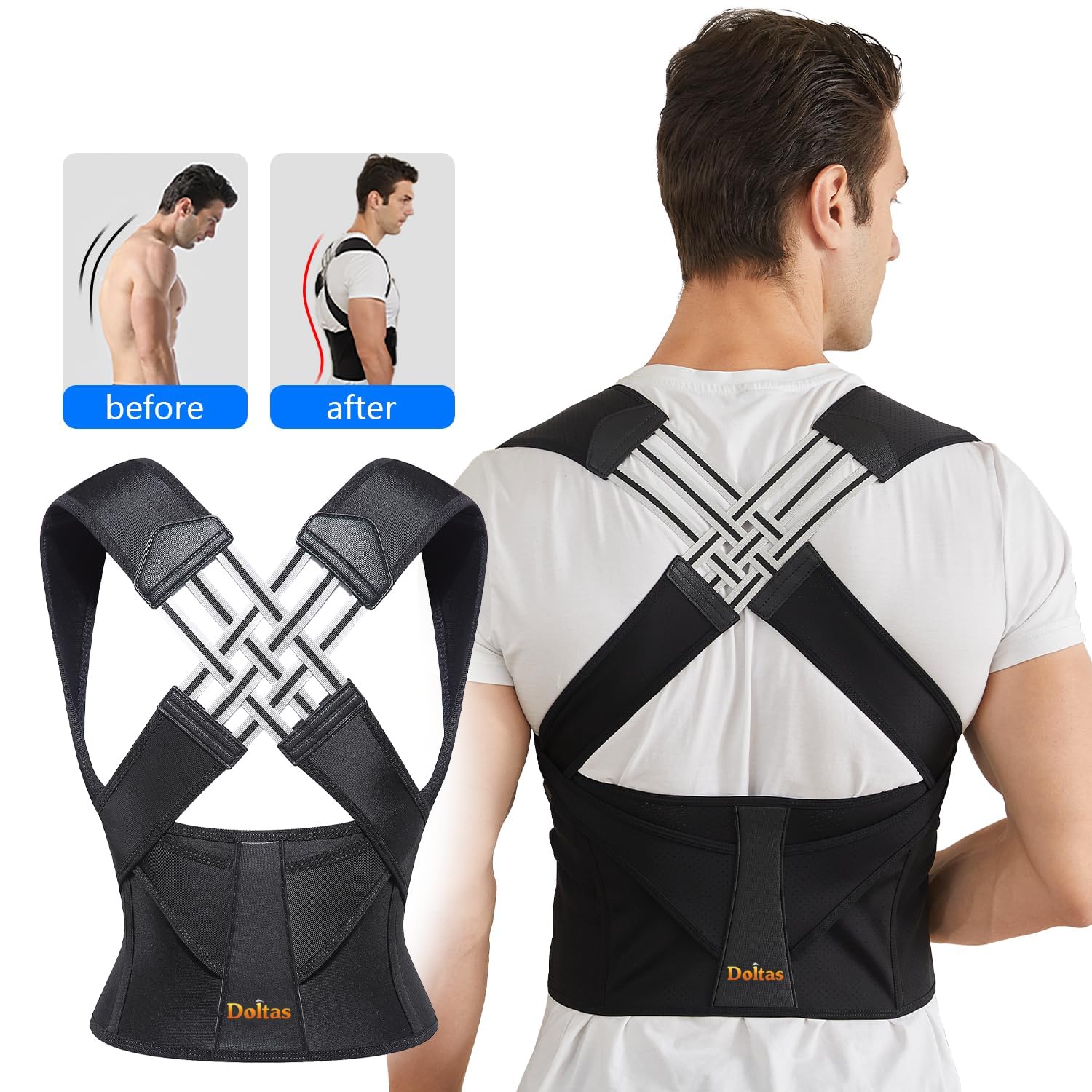 X-Cross Posture Corrector Belt Universal Size Shoulder & Back Support Belt | Back Straightener Brace For Spine & Body Posture Correction | Clavicle Support For Unisex | Universal Size