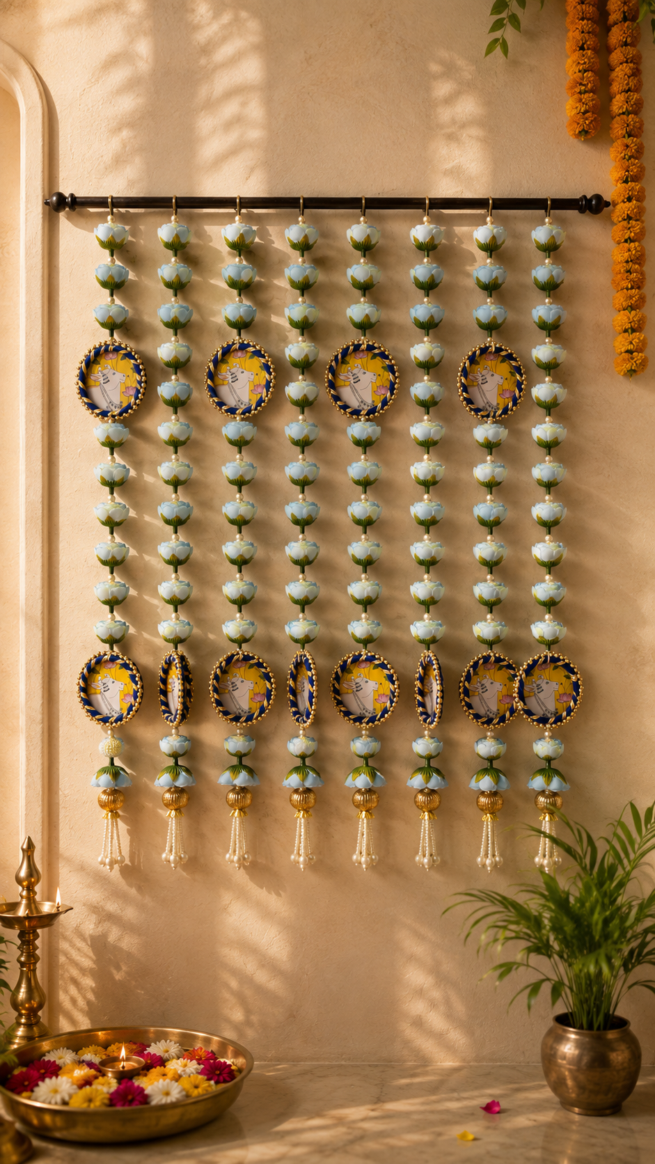 PICHWAI KAMDHENU LOTUS LATKAN- SET OF 8 (3ft)