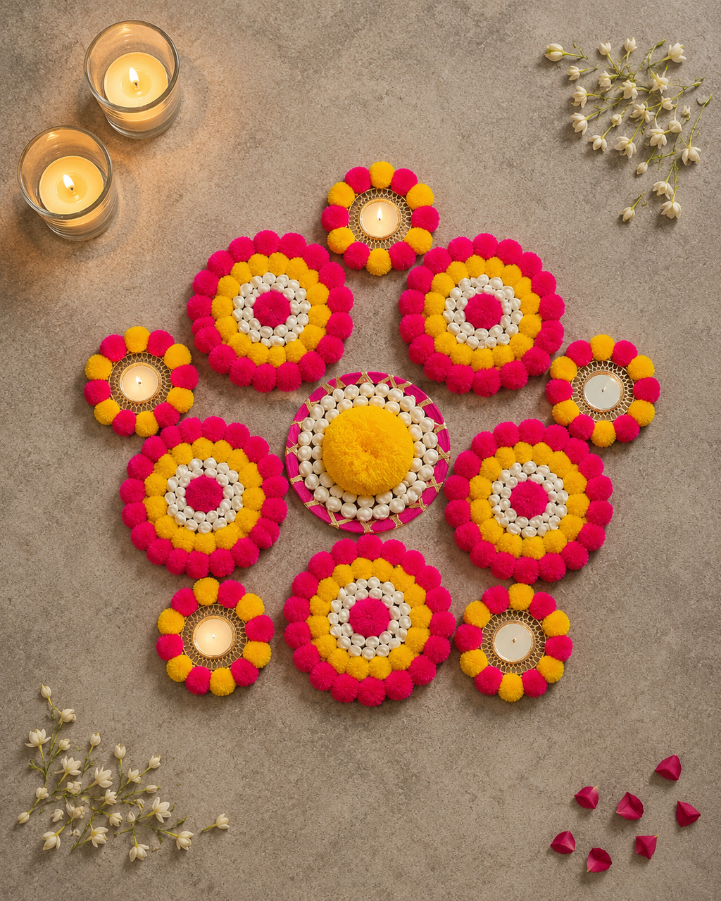 POM POM RANGOLI MAT