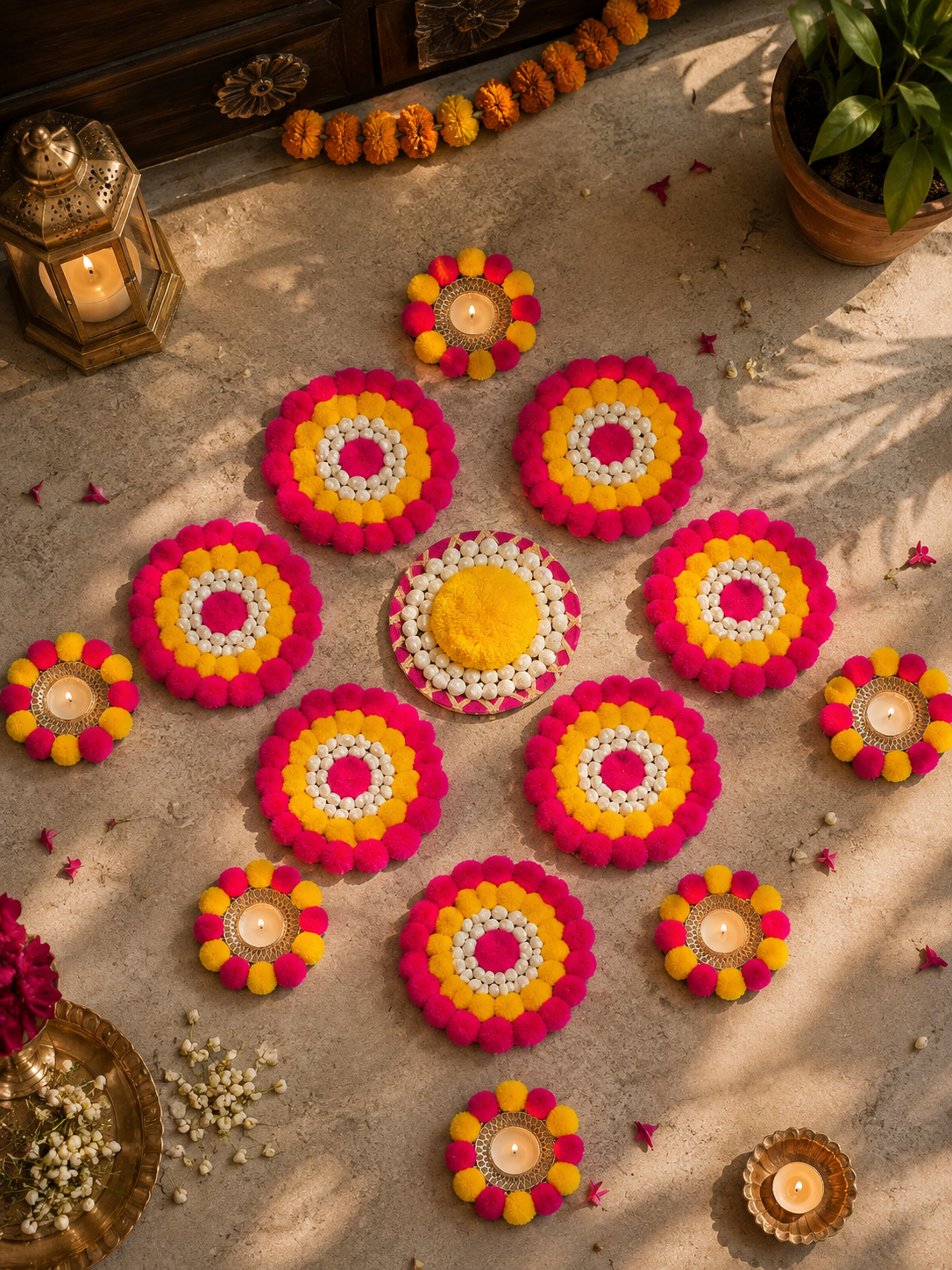 POM POM RANGOLI MAT