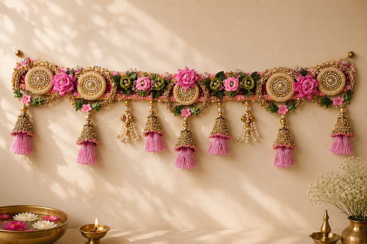 PINK LOTUS & PEARL TORAN