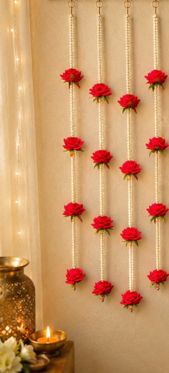 ROSE & PEARL HANGING- SET OF 10 (3ft)