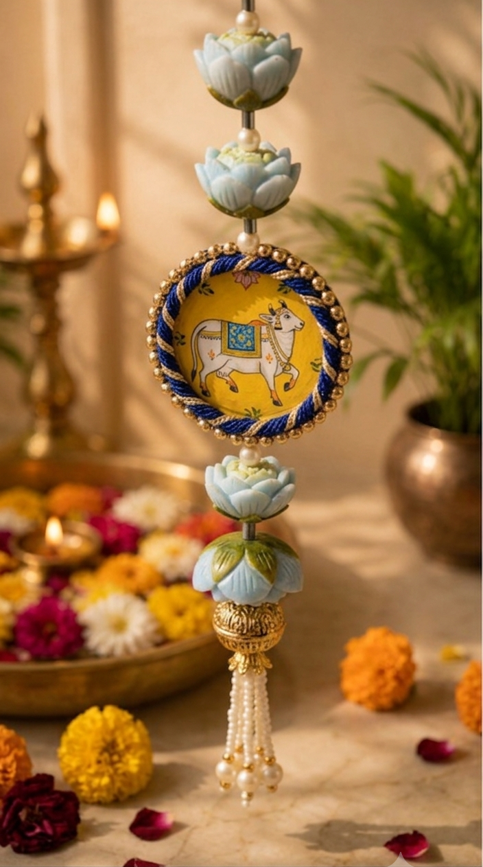 PICHWAI KAMDHENU LOTUS LATKAN- SET OF 8 (3ft)